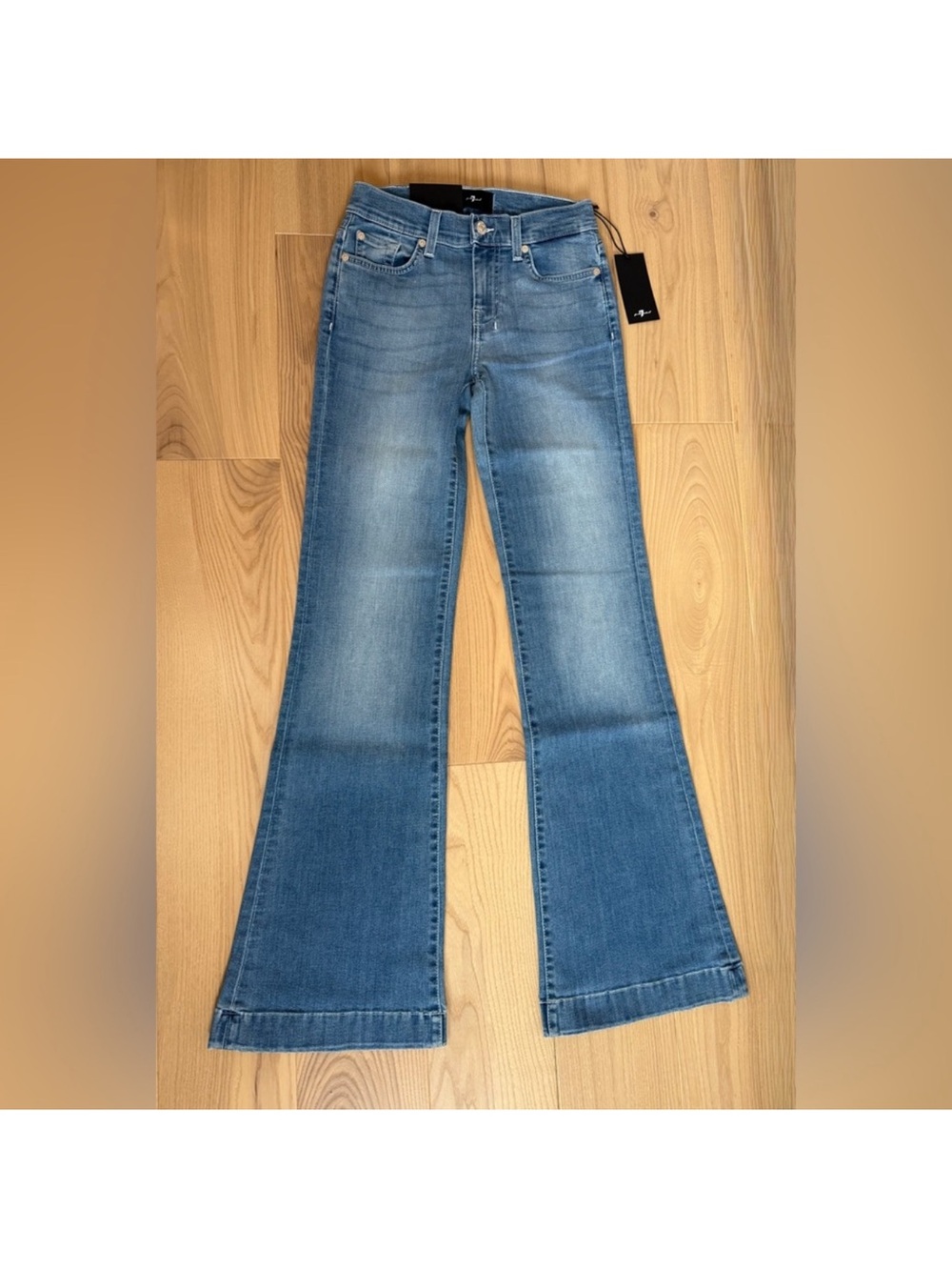 7 For All Mankind Dojo Original Jeans Women's Flare Leg Trouser NWT Size 25 - Picture 3 of 9